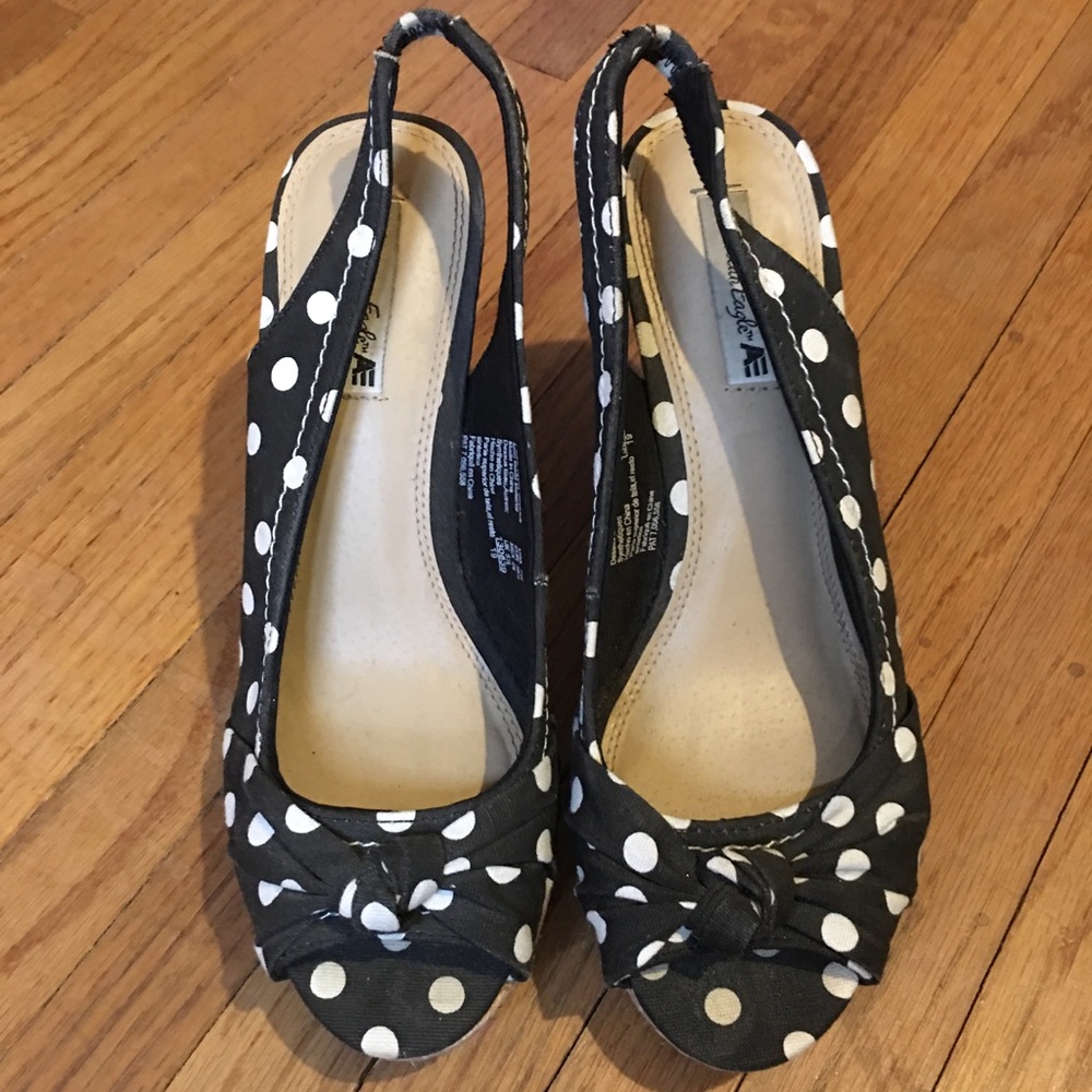 Polka dot American eagle wedge